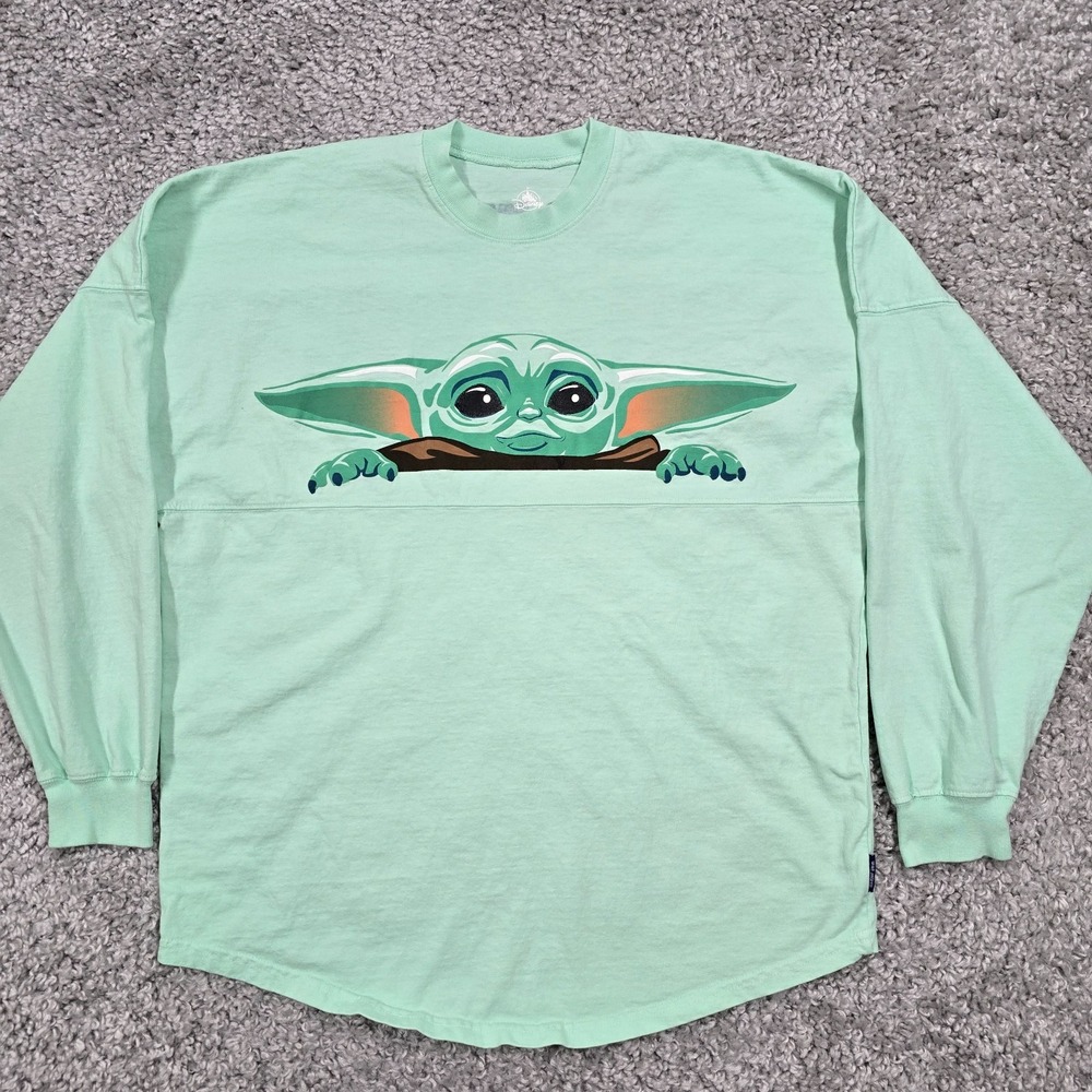 Disney Star Wars‎ Spirit Jersey Small Mint Green Grogu Mandalorian Long Sleeve